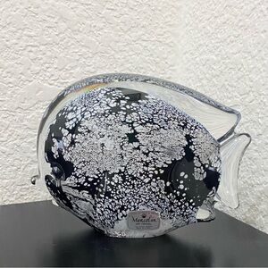 Genuine Handmade MARCOLIN Sweden Signed Crystal Art Glass Fish Paperweight